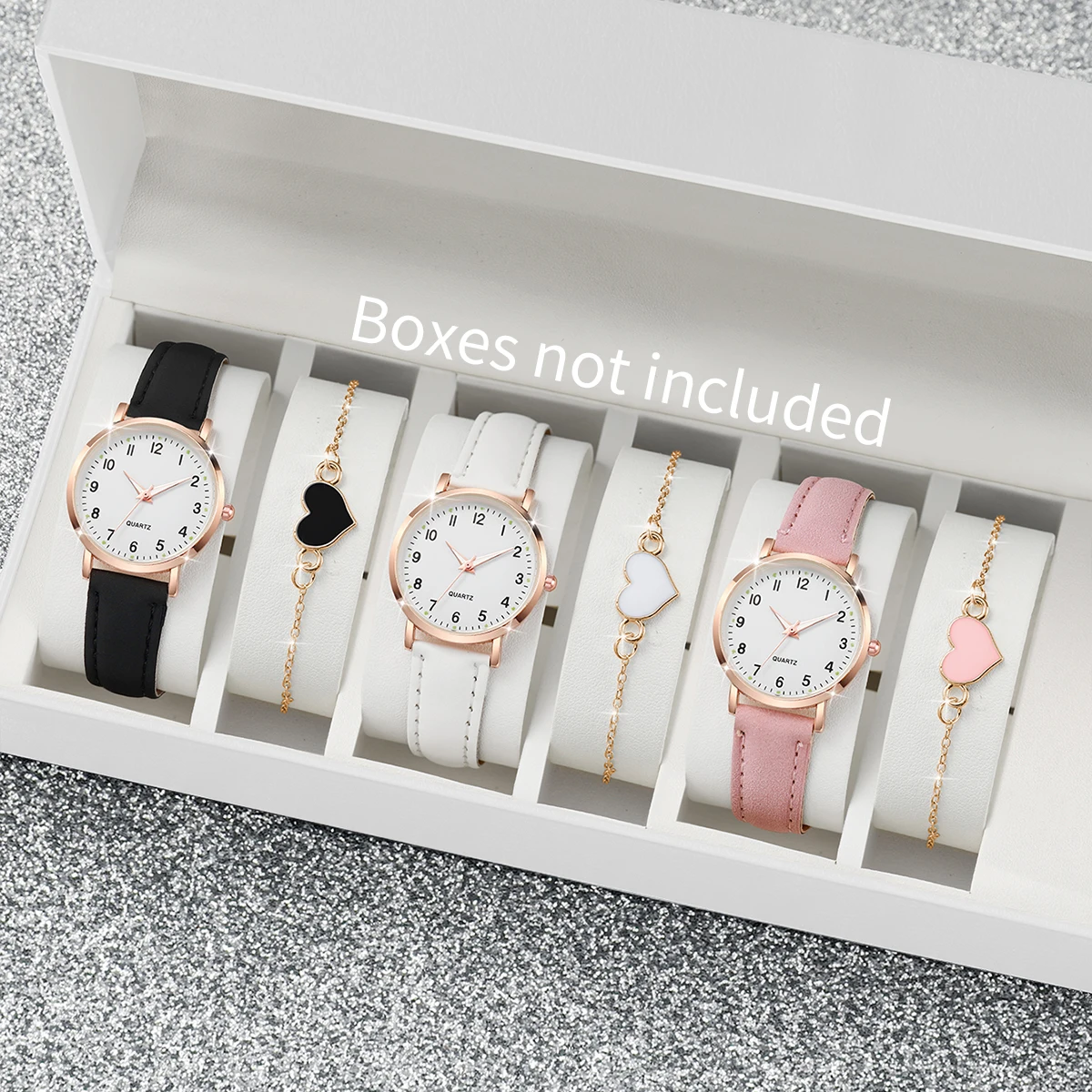 Open Heart Watch - 4/6PCS Fashion Arabic Dial Women Watches