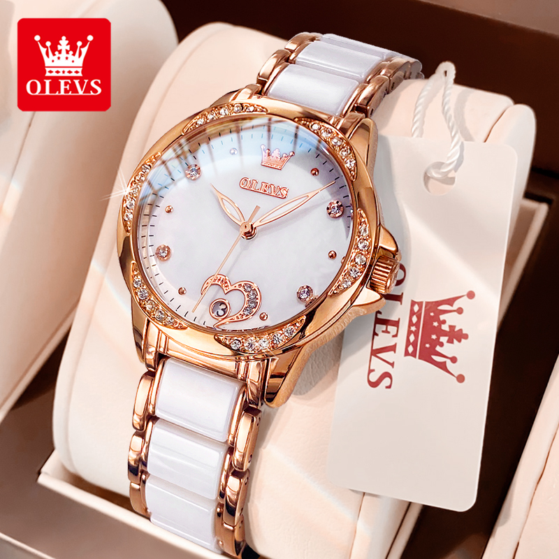 Open Heart Watch - OLEVS 6631 Automatic Mechanical Woman Watch