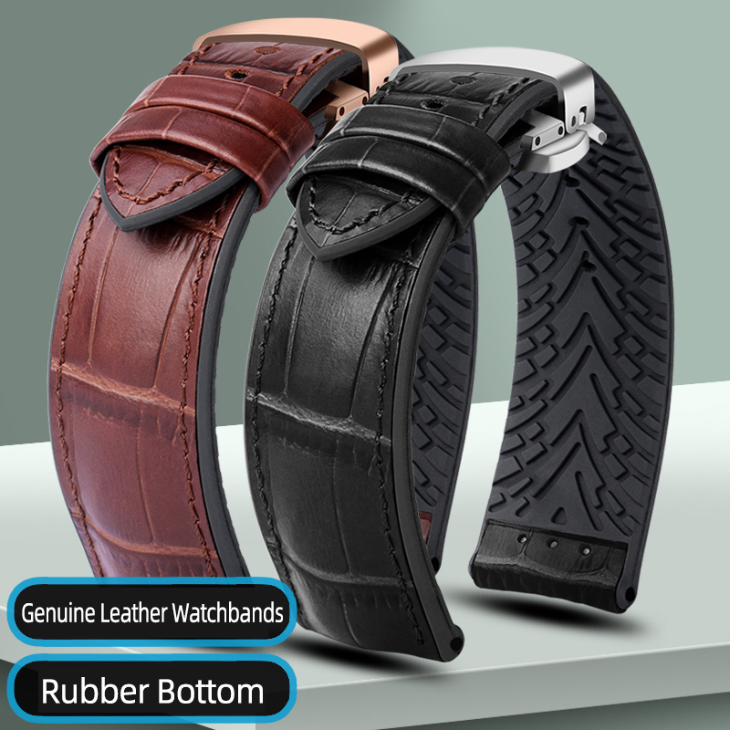 Luxury Watch Class - Genuine Leather Watchbands 19/20/21/22mm Rubber Bottom
