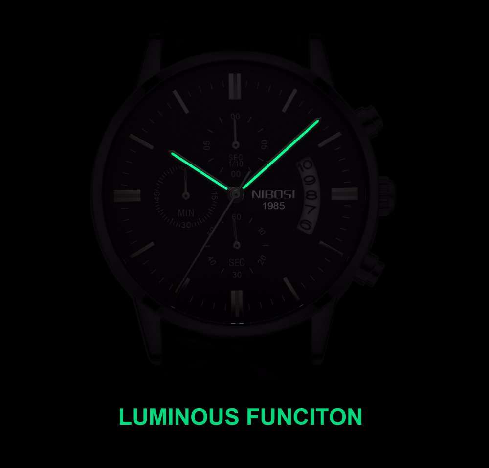 NIBOSI Stainless Steel Black Q - Luxury Watch Maker recension och pris