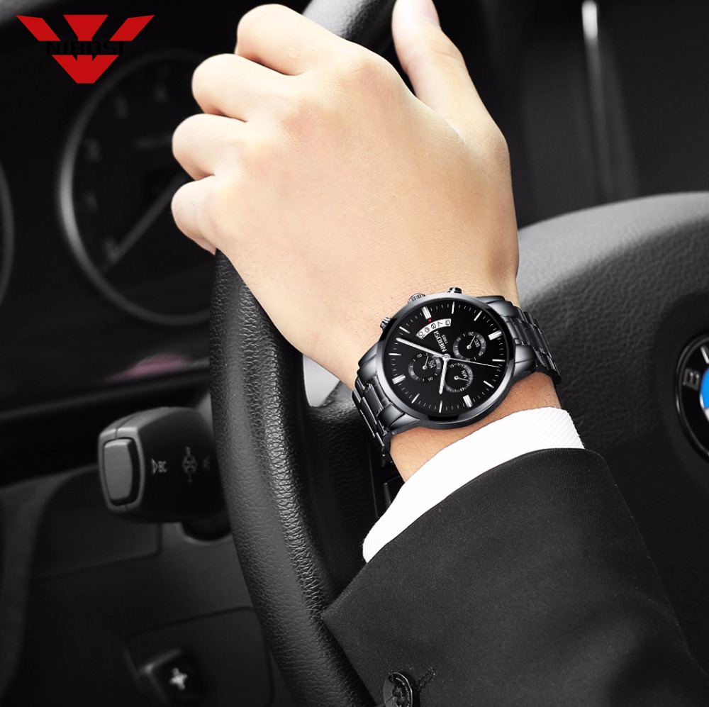NIBOSI Stainless Steel Black Q - Luxury Watch Maker recension och pris