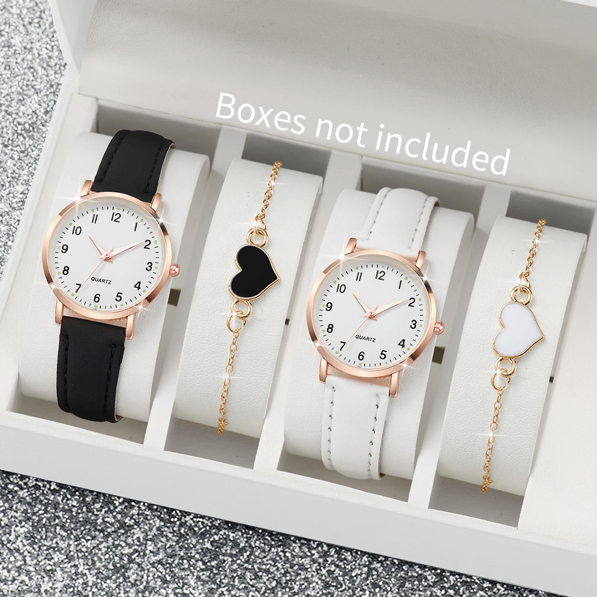 4/6PCS Fashion Arabic Dial Wom - Open Heart Watch recension och pris