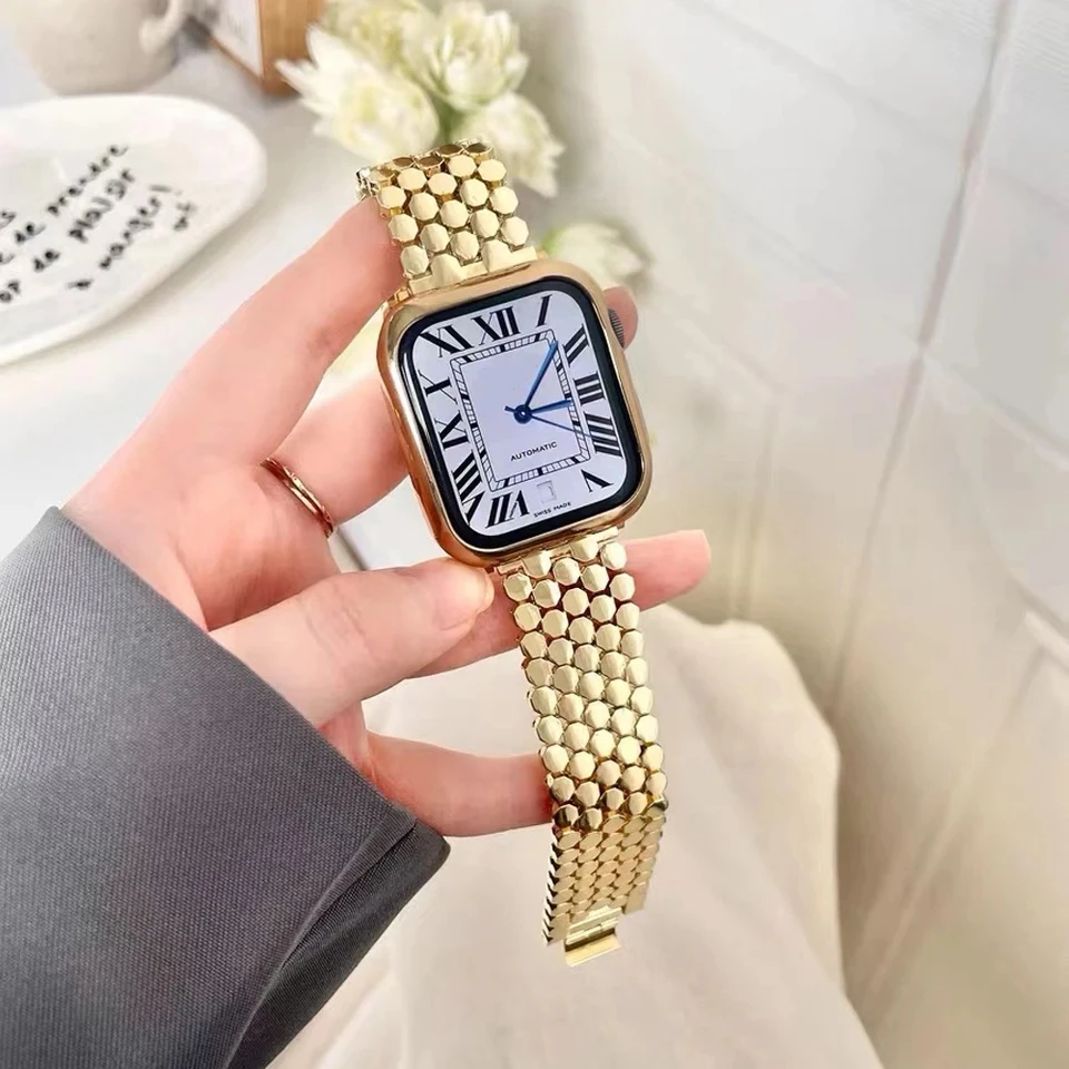 Women Stainless Steel Strap Fo - Luxury Watch Apple Bands recension och pris