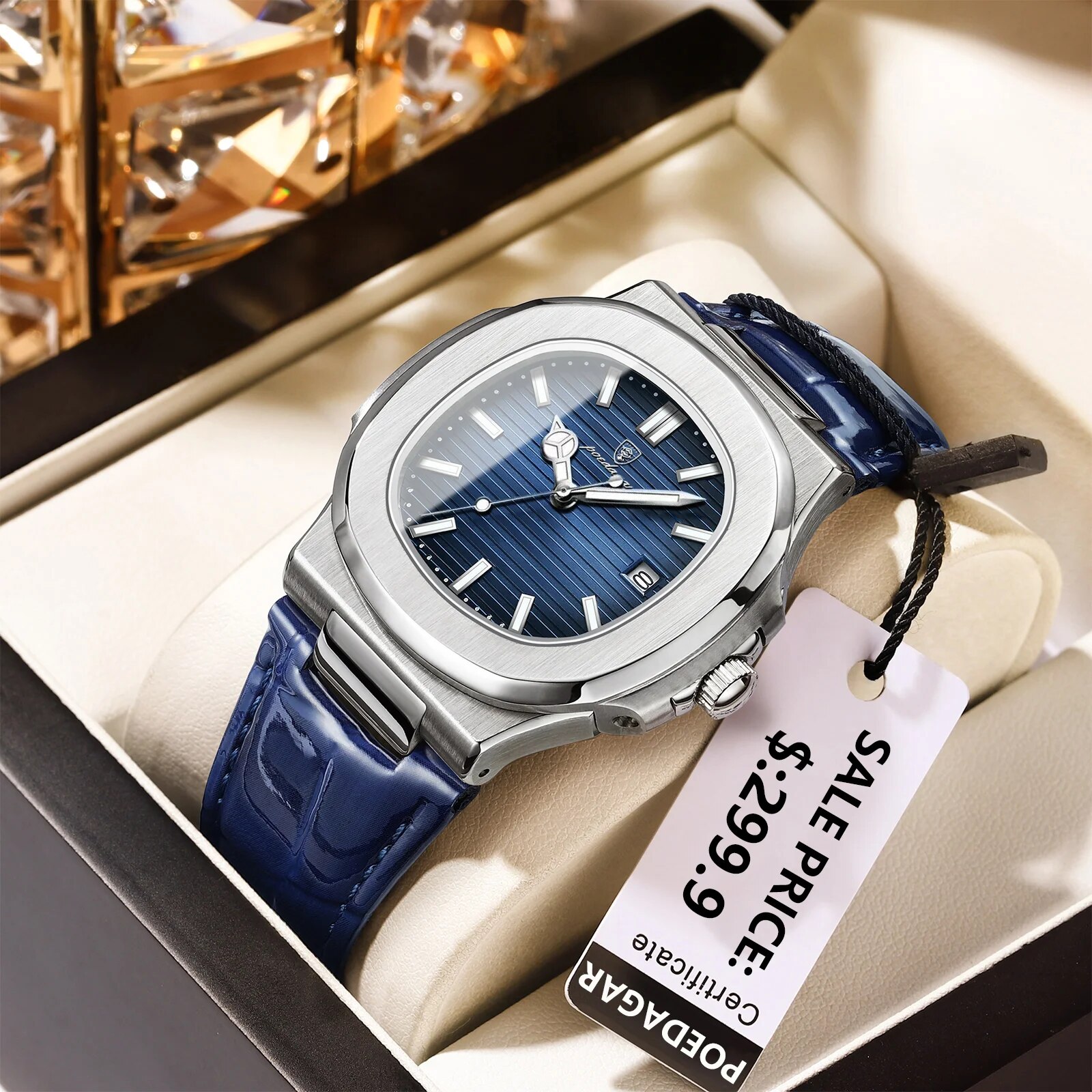 POEDAGAR Top Luxury Square Man - Luxury Watch Organizer For Men recension och pris