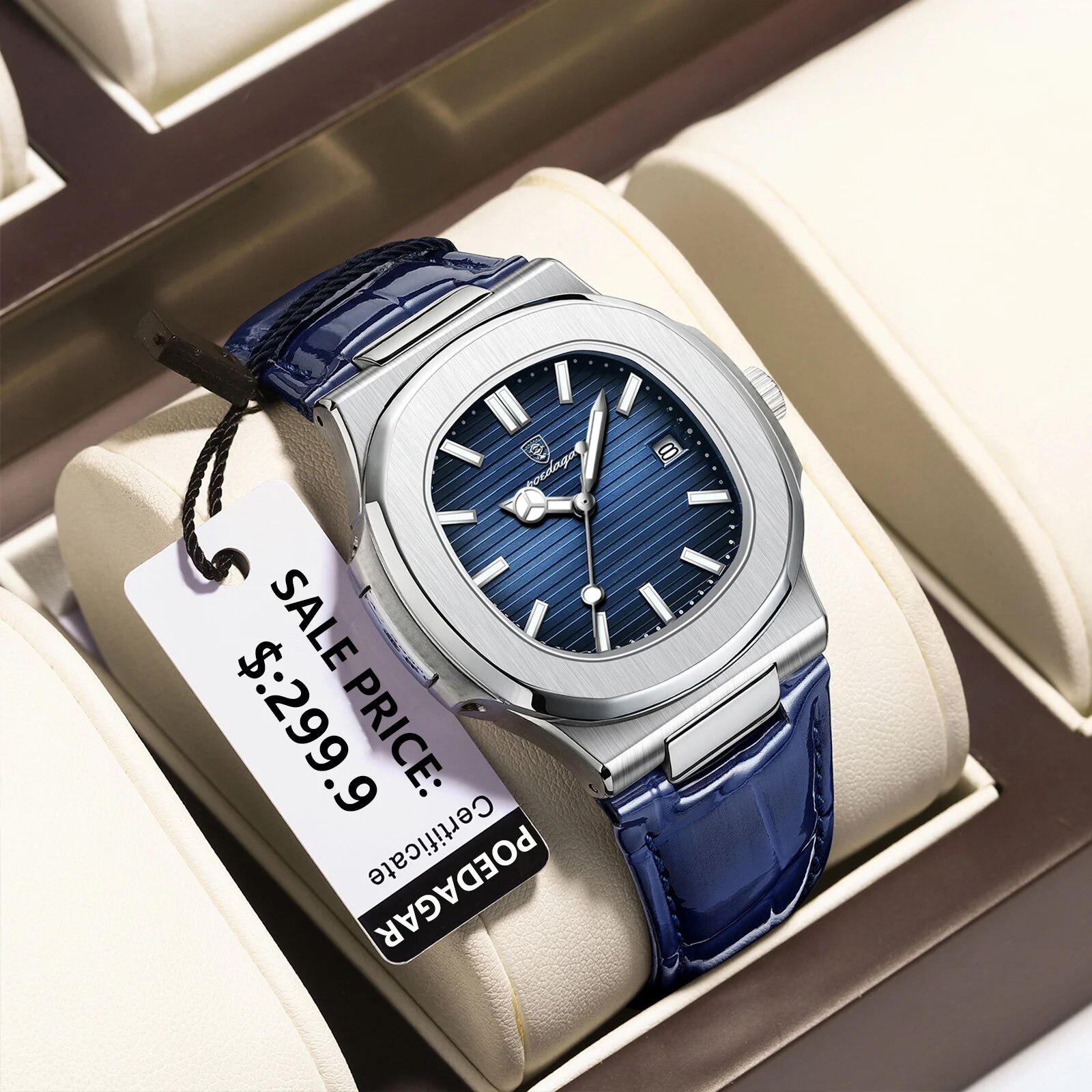 POEDAGAR Top Luxury Square Man - Luxury Watch Organizer For Men recension och pris