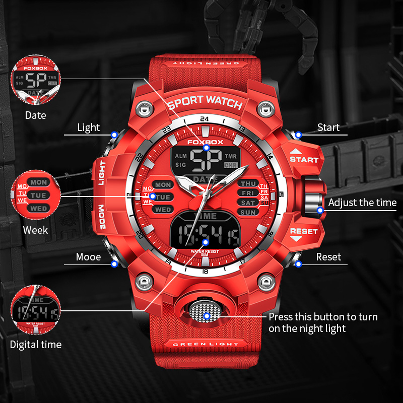 FOXBOX Military Watch for Men  - Luxury Watch Organizer For Men recension och pris